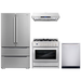 Cosmo 4 Piece, 30" Gas Range 30" Range Hood, Refrigerator & Wine Refrigerator COS-4PKG-232