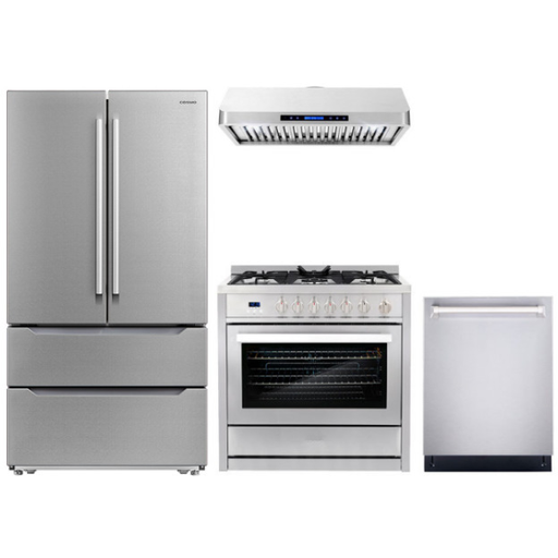 Cosmo Kitchen Appliance Packages Cosmo 4 Piece, 30" Gas Range 30" Range Hood, Refrigerator & Wine Refrigerator COS-4PKG-232