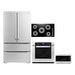 Cosmo 4 Piece, 36" Cooktop 30" Wall Oven 24.4" Microwave & French Door Refrigerator COS-4PKG-260