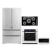 Cosmo Kitchen Appliance Packages Cosmo 4 Piece, 36" Cooktop 30" Wall Oven 24.4" Microwave & French Door Refrigerator COS-4PKG-260