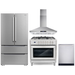 Cosmo 4 Piece, 36" Dual Fuel Range 36" Range Hood 24" Dishwasher & Refrigerator COS-4PKG-223