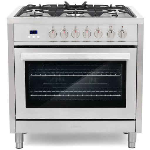 Cosmo 4-Piece, 36" Dual Fuel Range, 36" Range Hood, Dishwasher and Refrigerator COS-4PKG-077