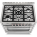 Cosmo 4-Piece, 36" Dual Fuel Range, 36" Range Hood, Dishwasher and Refrigerator COS-4PKG-079