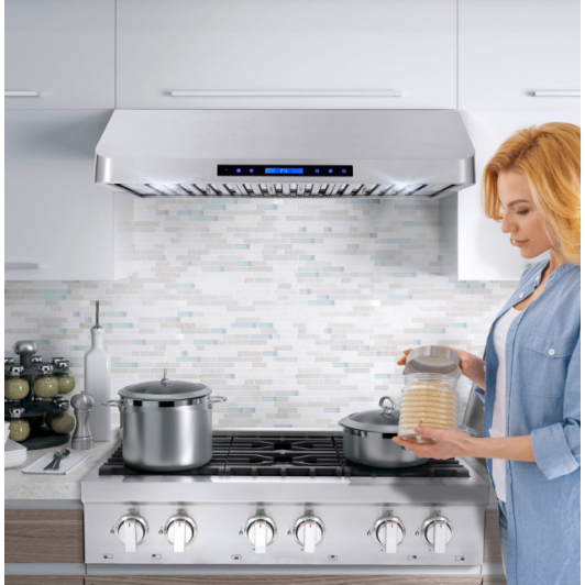 Cosmo 4-Piece, 36" Gas Range, 36" Range Hood, 24" Dishwasher and Refrigerator COS-4PKG-005