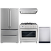 Cosmo 4 Piece, 36" Range 36" Range Hood 24" Dishwasher & Refrigerator COS-4PKG-221