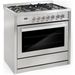 Cosmo 4-Piece, 36" Range, Under Cabinet Range Hood, Dishwasher and Refrigerator COS-4PKG-071