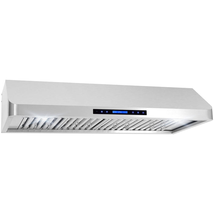 Cosmo 48" Ducted Under Cabinet Range Hood with Soft-Touch Controls, Permanent Filters, 4-Speed Fan, LED Lights in Stainless Steel COS-QS48