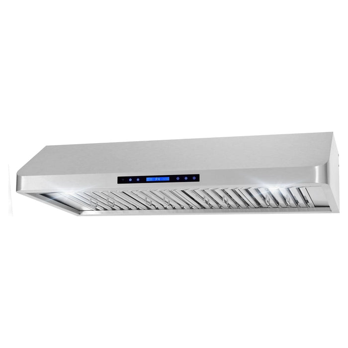 Cosmo 48" Ducted Under Cabinet Range Hood with Soft-Touch Controls, Permanent Filters, 4-Speed Fan, LED Lights in Stainless Steel COS-QS48