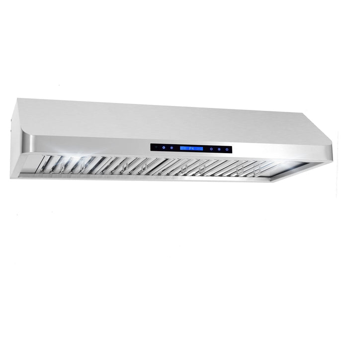 Cosmo Range Hood Cosmo 48" Ducted Under Cabinet Range Hood with Soft-Touch Controls, Permanent Filters, 4-Speed Fan, LED Lights in Stainless Steel COS-QS48