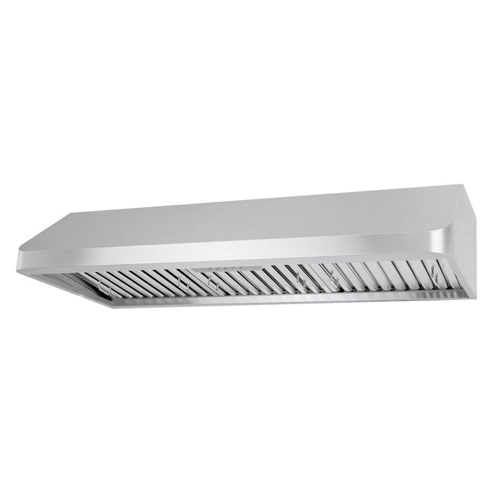 Cosmo 48"  Under Cabinet Range Hood with Push Button Controls, Permanent Filters, 3-Speed Fan and LED Lights in Stainless Steel COS-QB48