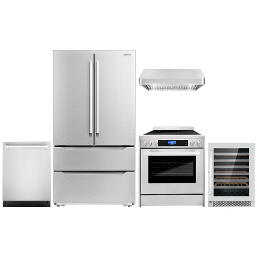 Cosmo Kitchen Appliance Packages Cosmo 5 Pc Kitchen Package, 30" Electric Range and 30" Under Cabinet Range Hood COS5PKG019