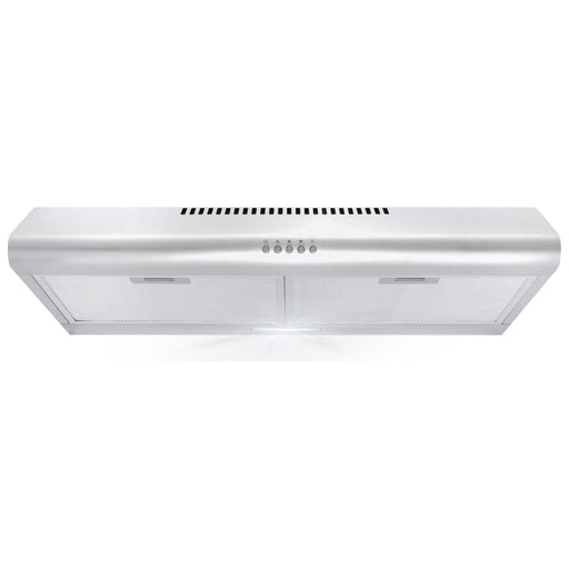 Cosmo 5MU30 30 in. Under Cabinet Range Hood with Ducted / Ductless Convertible Duct, Slim Kitchen Stove Vent with, 3 Speed Exhaust Fan, Reusable Filter and LED Lights in Stainless Steel COS-5MU30