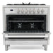 Cosmo Commercial-Style 36'' 3.8 cu. ft. Single Oven Dual Fuel Range with 8 Function Convection Oven in Stainless Steel F965