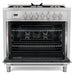 Cosmo Commercial-Style 36'' 3.8 cu. ft. Single Oven Dual Fuel Range with 8 Function Convection Oven in Stainless Steel F965