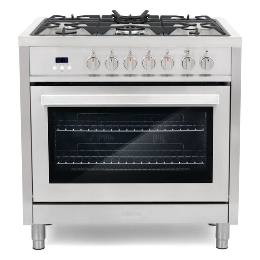 Cosmo Duel Fuel Range Cosmo Commercial-Style 36'' 3.8 cu. ft. Single Oven Dual Fuel Range with 8 Function Convection Oven in Stainless Steel F965