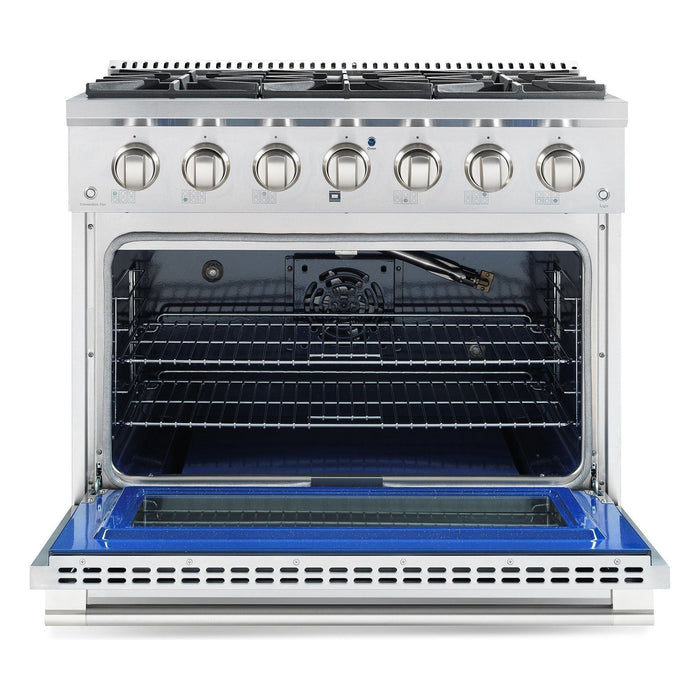 Cosmo Commercial-Style 36'' 4.5 cu. ft. Gas Range with 6 Italian Burners and Heavy Duty Cast Iron Grates in Stainless Steel COS-GRP366