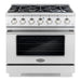 Cosmo Gas Range Cosmo Commercial-Style 36'' 4.5 cu. ft. Gas Range with 6 Italian Burners and Heavy Duty Cast Iron Grates in Stainless Steel COS-GRP366