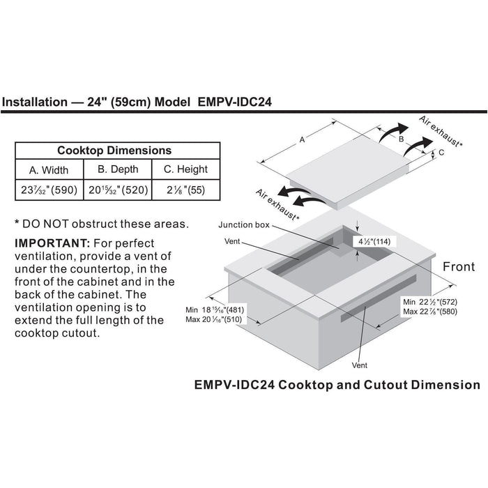 Empava 24 in. W x 20.5 in. D Induction Cooktop IDC24