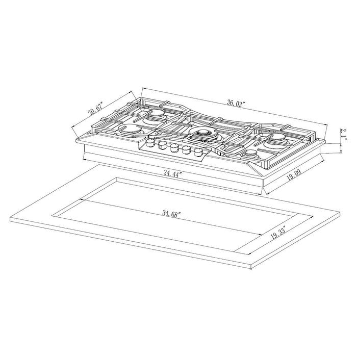 Empava 36 in. Built-in Gas Cooktops 36GC24