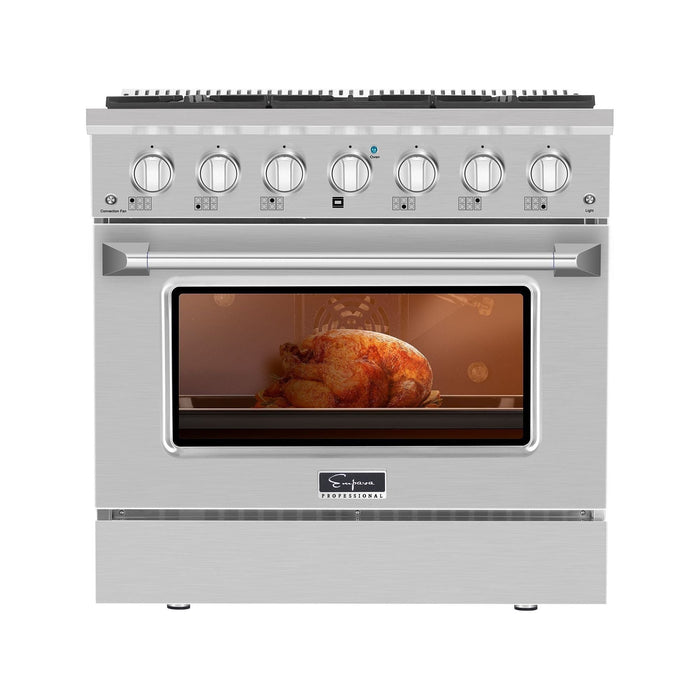 Empava 36 In. Pro-Style Slide-In Single Oven Gas Range 36GR08