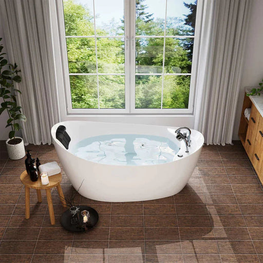 Empava Empava 67" Freestanding Whirlpool Acrylic Bathtub with Faucet, EMPV-67AIS02