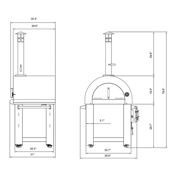 Empava Outdoor Wood Fired Pizza Oven PG01