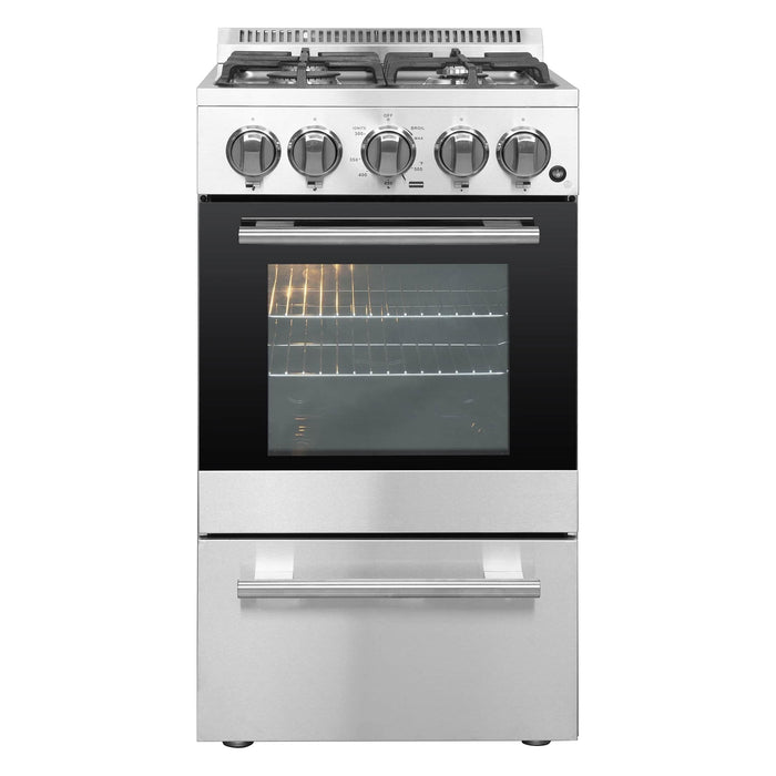 Forno 20-Inch Lamazze Gas Range with 4 Burners and 21,200 BTUs in Stainless Steel (FFSGS6265-20)