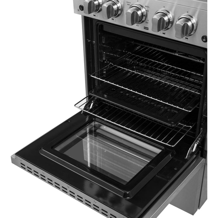 Forno 24-Inch Gas Range with 4 Burners and 38,000 BTUs in Stainless Steel (FFSGS6272-24)