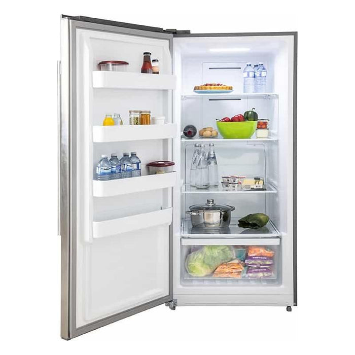 Forno Refrigerators Forno 28" Rizzuto 13.8 cu.ft. Pro-Style Dual Combination Refrigerator & Freezer with 4" Stainless Steel Grill Trim Kit FFFFD1933-32LS