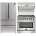 Forno Kitchen Appliance Packages Forno 3-Piece Pro Appliance Package - 36-Inch Dual Fuel Range, 36-Inch Refrigerator & Wall Mount Hood with Backsplash in Stainless Steel