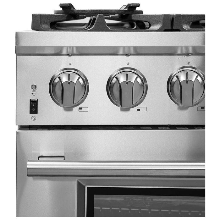 Forno Kitchen Appliance Packages Forno 3-Piece Pro Appliance Package - 36-Inch Dual Fuel Range, Refrigerator with Water Dispenser, & Dishwasher in Stainless Steel
