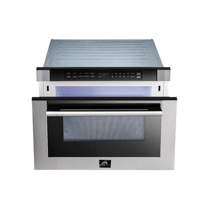 Forno Kitchen Appliance Packages Forno 30" Dual Fuel Range, 30" Range Hood, 60" Refrigerator, Dishwasher and Microwave Drawer Appliance Package
