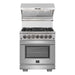 Forno Kitchen Appliance Packages Forno 30" Dual Fuel Range, Premium Hood, Pro-Style Refrigerator & Stainless Steel Dishwasher Pro Appliance Package