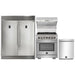 Forno Kitchen Appliance Packages Forno 30" Dual Fuel Range, Premium Hood, Pro-Style Refrigerator & Stainless Steel Dishwasher Pro Appliance Package