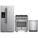 Forno 30" Dual Fuel Range, Refrigerator with Water Dispenser & Stainless Steel Dishwasher Pro Appliance Package