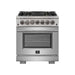 Forno 30" Dual Fuel Range, Refrigerator with Water Dispenser & Stainless Steel Dishwasher Pro Appliance Package