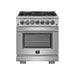 Forno Kitchen Appliance Packages Forno 30" Dual Fuel Range, Refrigerator with Water Dispenser & Stainless Steel Dishwasher Pro Appliance Package