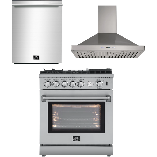 Forno Kitchen Appliance Packages Forno 30" Gas Range, 30" Range Hood and Dishwasher Appliance Package