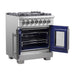 Forno Ranges Forno 30-Inch Capriasca Dual Fuel Range with 5 Gas Burners, 100,000 BTUs, and French Door Electric Oven in Stainless Steel FFSGS6387-30
