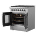 Forno 30-Inch Galiano Freestanding French Door Dual Fuel Range with 5 Burners and 68,000 BTUs in Stainless Steel (FFSGS6356-30)