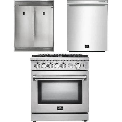 Forno 30 Inch Gas Range, Dishwasher and Refrigerator Appliance Package