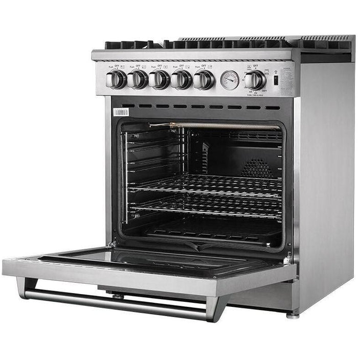 Forno Kitchen Appliance Packages Forno 30 Inch Gas Range, Range Hood, Refrigerator, Microwave Drawer, Dishwasher and Wine Cooler Appliance Package