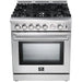 Forno 30 Inch Gas Range, Wall Mount Range Hood and Dishwasher Appliance Package