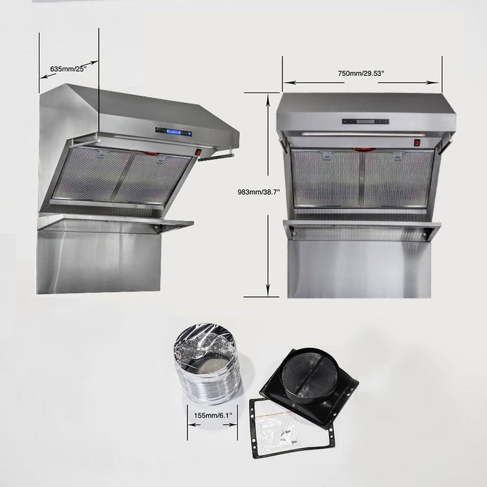 Forno Kitchen Appliance Packages Forno 30 Inch Gas Range, Wall Mount Range Hood and Microwave Drawer Appliance Package