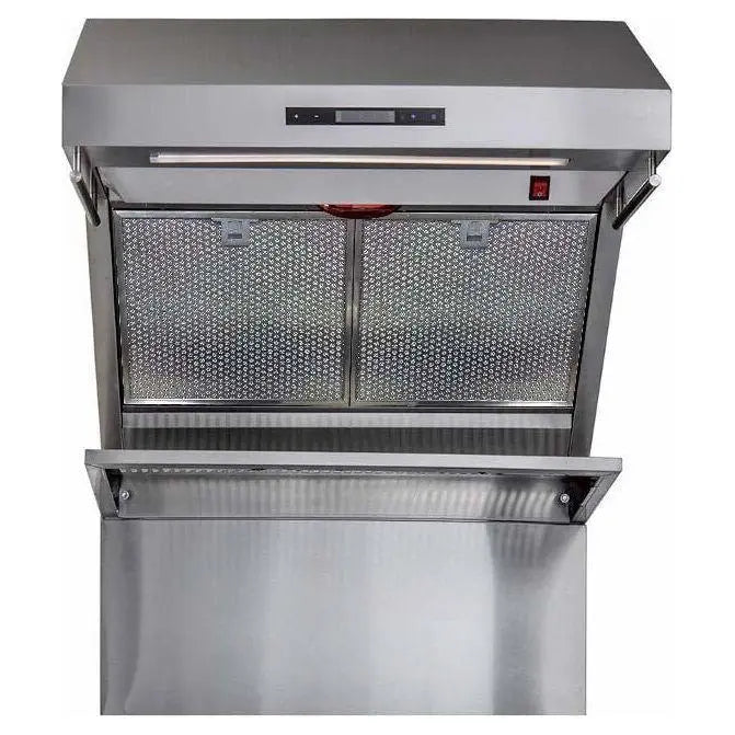 Forno 30 Inch Gas Range, Wall Mount Range Hood and Refrigerator Appliance Package