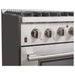 Forno Kitchen Appliance Packages Forno 36" Dual Fuel Range, 56" Pro-Style Refrigerator, Wall Mount Hood with Backsplash and Stainless Steel 3-Rack Dishwasher Appliance Package