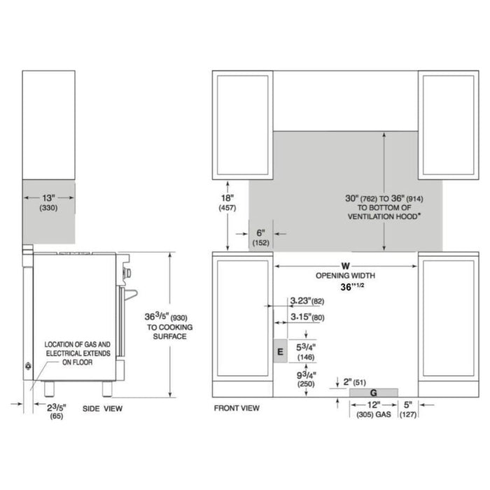 Forno Kitchen Appliance Packages Forno 36" Dual Fuel Range, 56" Pro-Style Refrigerator, Wall Mount Hood with Backsplash and Stainless Steel 3-Rack Dishwasher Appliance Package