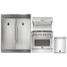 Forno Kitchen Appliance Packages Forno 36" Dual Fuel Range, Pro-Style Refrigerator, Wall Mount Hood with Backsplash and Stainless Steel Dishwasher Pro Appliance Package