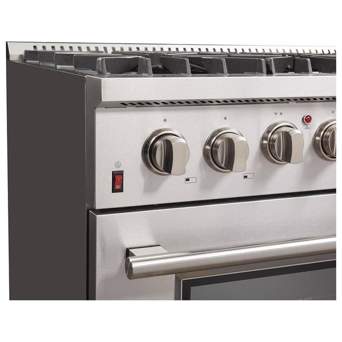 Forno Ranges Stainless Forno 36" Galiano Dual Fuel Range with 6 Gas Burners and 240v Electric Convection Oven (FFSGS6156-36)