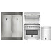 Forno Kitchen Appliance Packages Forno 36" Gas Range, Wall Mount Hood with Backsplash, 56" Pro-Style Refrigerator and Stainless Steel Dishwasher Pro Appliance Package